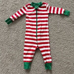 Hanna Andersson Red and White Striped Kids Footie
